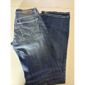 BKE Fulton Bootleg Women's Jeans Size 27R White‎ Stitching